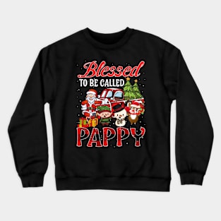 Blessed To Be Called Pappy Christmas Buffalo Plaid Truck Crewneck Sweatshirt